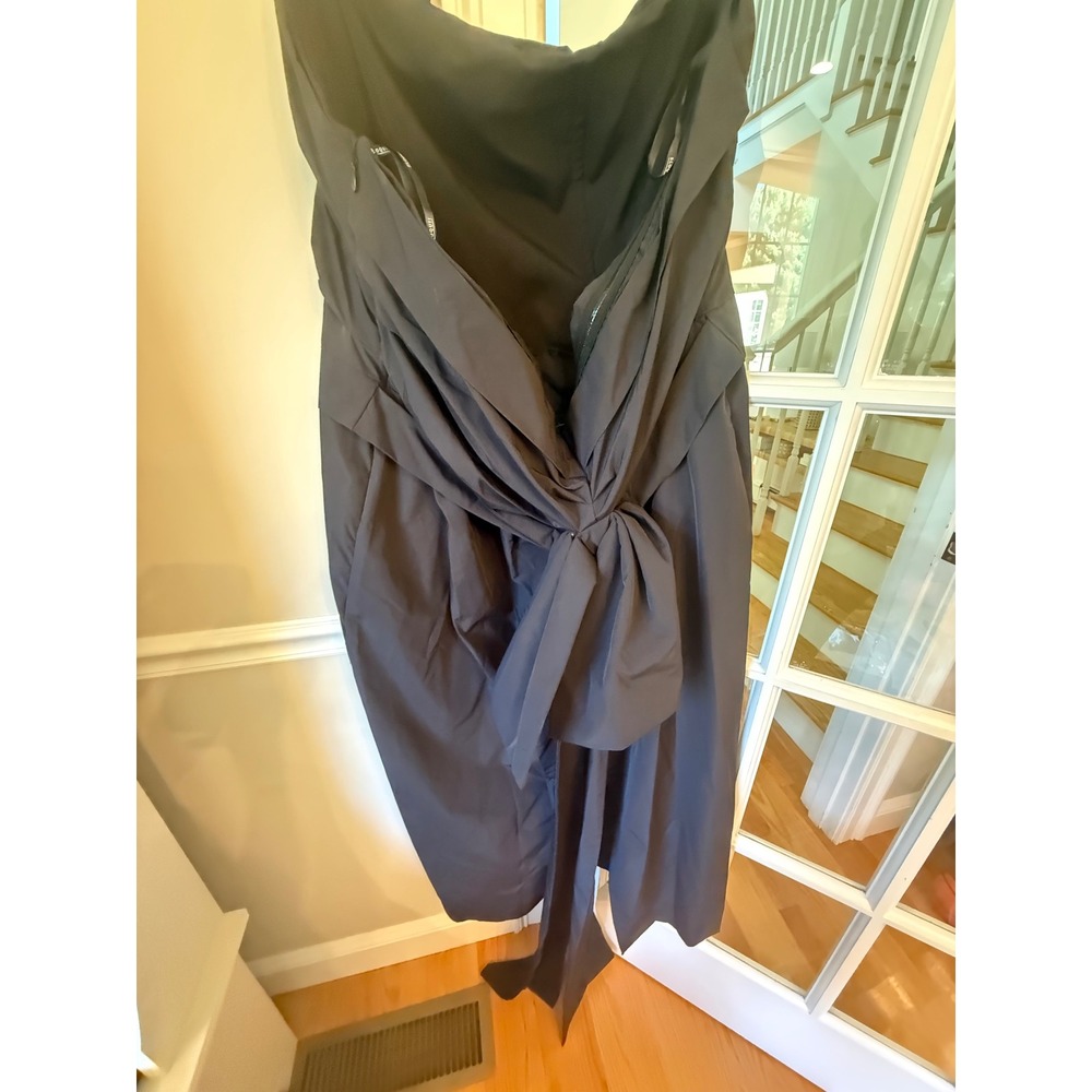 Eloquii Black Strapless Bow Back Midi Dress Size 26 NWT Cocktail Formal Event - Picture 2 of 4